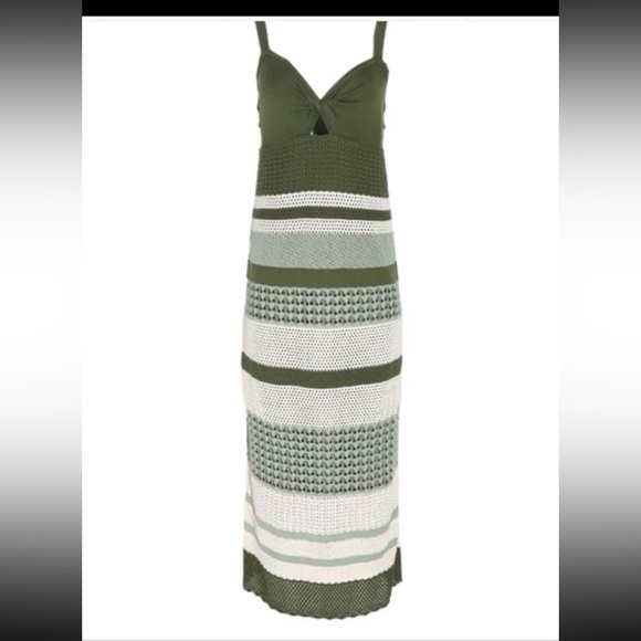JOHANNA ORTIZ Vintage Affair Twist-Bustier Striped Pointelle Maxi Dress 
Medium - Picture 7 of 12
